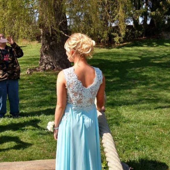 Light Blue Formal Dress - size 6/8 - Picture 3 of 6